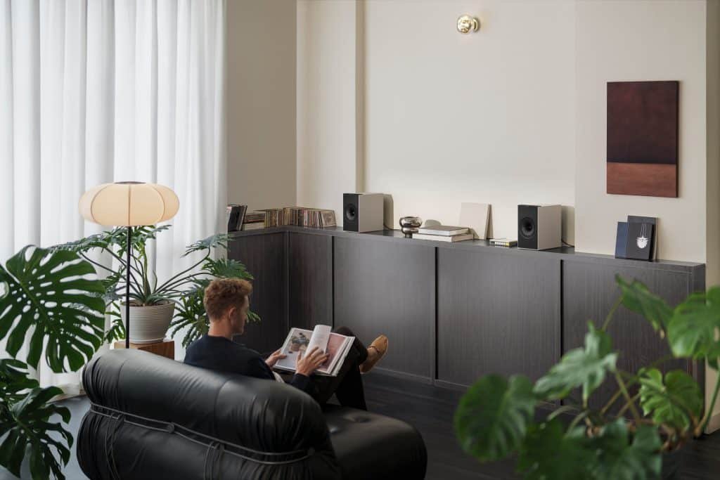 KEFCodaW KEF Coda W lifestyle image Nickel Grey ONLINE ONLY 1024x683 1